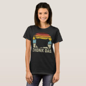 Chonk Cat Vater Scale Meme Funny Retro Style Daddy T-Shirt (Vorne ganz)