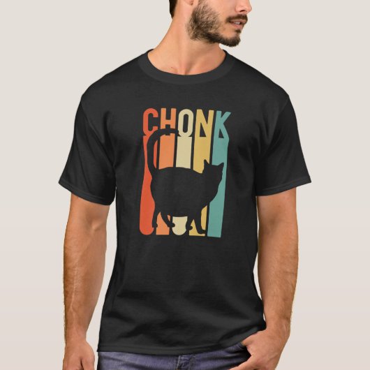 Chonk Fat Cat Vater Men Lazy Retro Christmas Oh La T-Shirt (Vorderseite)