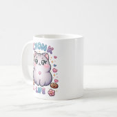 CHONK LIFE CAT - Kawaii Style Cat Design Kaffeetasse (Vorderseite Links)