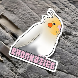 Chonkatiel Funny Cockatiel Niedlich Fluffy Pudgy B Aufkleber