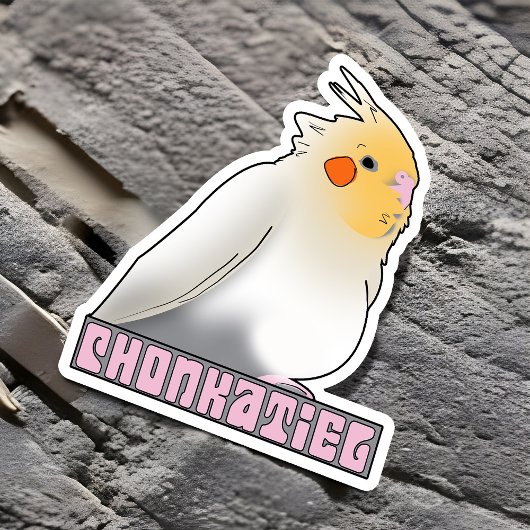 Chonkatiel Funny Cockatiel Niedlich Fluffy Pudgy B Aufkleber