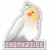 Chonkatiel Funny Cockatiel Niedlich Fluffy Pudgy B Aufkleber (Vorderseite)