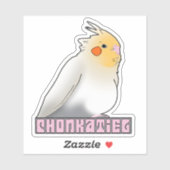 Chonkatiel Funny Cockatiel Niedlich Fluffy Pudgy B Aufkleber (Blatt)
