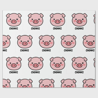 Chonki The Lazy Pig - Cute Chonkibao Face Geschenkpapier
