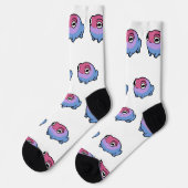 Chonky Bisexual Frog Queer Socks | Cute Bi Pride  Socken (Linkes Detail)