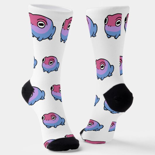 Chonky Bisexual Frog Queer Socks | Cute Bi Pride  Socken (Gewinkelt)
