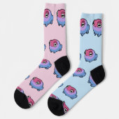 Chonky Bisexueller Frosch Queer Socken | Cute Bi P (Linkes Detail)