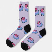 Chonky Bisexueller Frosch Queere Socken | Cute Bi  (Linkes Detail)