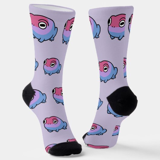 Chonky Bisexueller Frosch Queere Socken | Cute Bi  (Gewinkelt)