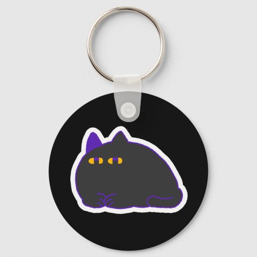 Chonky Black Cat Keychain Schlüsselanhänger (Vorderseite)