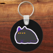 Chonky Black Cat Keychain Schlüsselanhänger (Vorderseite)