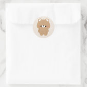 Chonky Brown Bär Runder Aufkleber (Tasche)