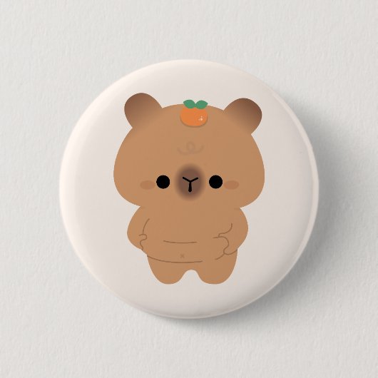 Chonky Capybara Button (Vorderseite)
