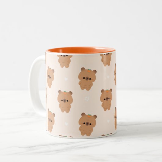 Chonky Capybara Zweifarbige Tasse (Vorderseite Links)