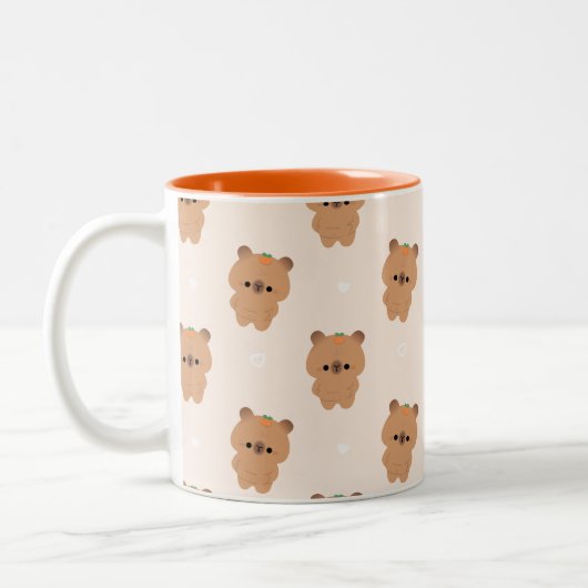 Chonky Capybara Zweifarbige Tasse (Links)