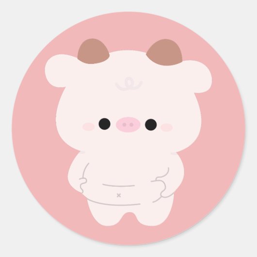 Chonky Cow Runder Aufkleber (Vorderseite)