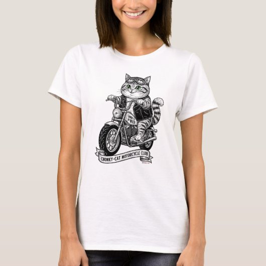 Chonky-Kätzchen Motorradclub T-Shirt (Vorderseite)