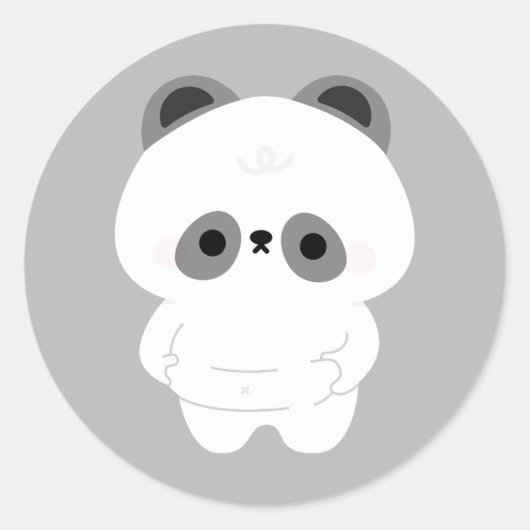 Chonky Panda Runder Aufkleber (Vorderseite)