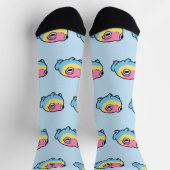Chonky Pansexual Frog Pride Socks | Cute Pan Pride Socken (Oben)