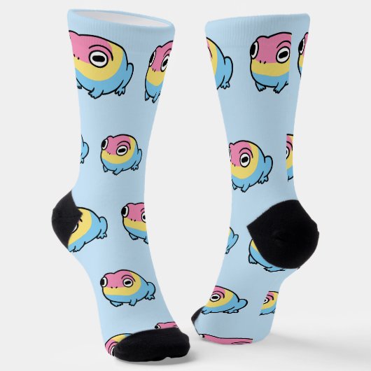 Chonky Pansexual Frog Pride Socks | Cute Pan Pride Socken (Gewinkelt)