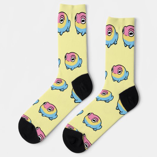 Chonky Pansexual Frog Pride Socks | Cute Pan Pride Socken (Linkes Detail)