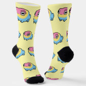 Chonky Pansexual Frog Pride Socks | Cute Pan Pride Socken (Gewinkelt)