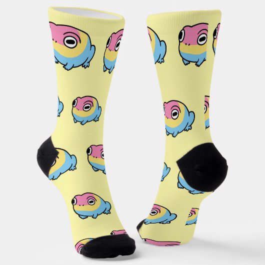 Chonky Pansexual Frog Pride Socks | Cute Pan Pride Socken (Gewinkelt)
