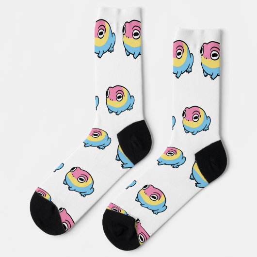 Chonky Pansexual Frog Pride Socks | Cute Pan Pride Socken (Linkes Detail)