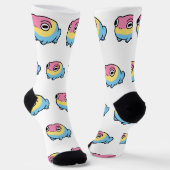 Chonky Pansexual Frog Pride Socks | Cute Pan Pride Socken (Gewinkelt)