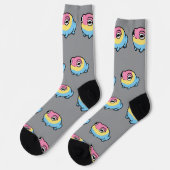 Chonky Pansexual Frog Pride Socks | Cute Pan Pride Socken (Linkes Detail)