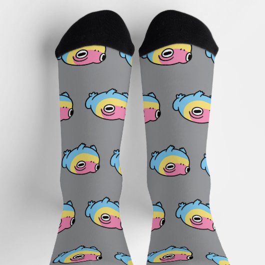 Chonky Pansexual Frog Pride Socks | Cute Pan Pride Socken (Oben)