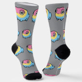 Chonky Pansexual Frog Pride Socks | Cute Pan Pride Socken (Gewinkelt)