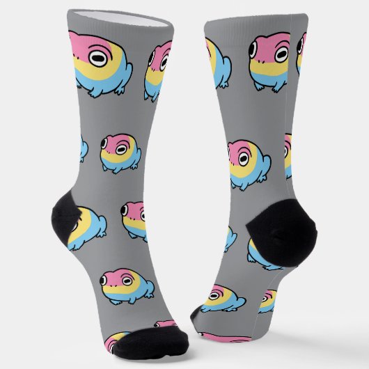 Chonky Pansexual Frog Pride Socks | Cute Pan Pride Socken (Gewinkelt)