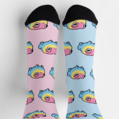 Chonky Pansexual Frog Pride Socks | Cute Pan Pride Socken (Oben)