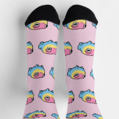 Chonky Pansexual Frog Pride Socks | Cute Pan Pride Socken (Oben)