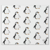 Chonky Penguin Adorable Whimsical Pattern Gift Geschenkpapier (Flach)