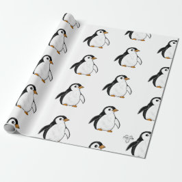 Chonky Penguin Adorable Whimsical Pattern Gift Geschenkpapier