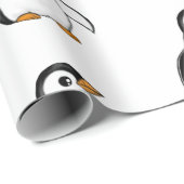 Chonky Penguin Adorable Whimsical Pattern Gift Geschenkpapier (Rolleneckpunkt)