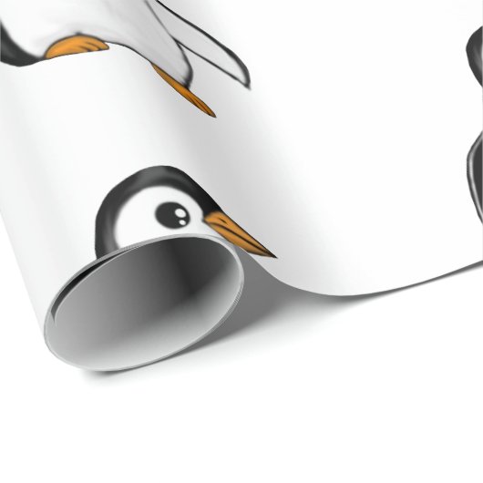 Chonky Penguin Adorable Whimsical Pattern Gift Geschenkpapier (Rolleneckpunkt)