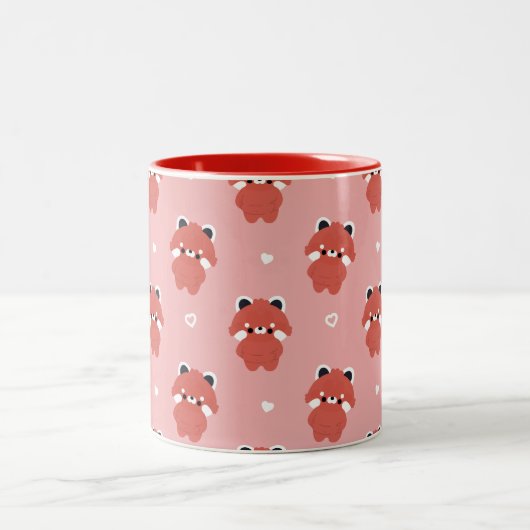 Chonky Red Panda Zweifarbige Tasse (Mittel)