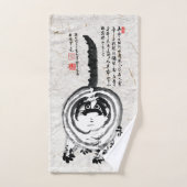 Chonky Striped Japanese Tabby Cat Badhandtuch Set (Handtuch)