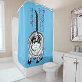 Chonky Striped Japanese Tabby Cat Duschvorhang (Beispiel)