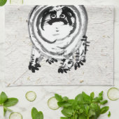 Chonky Striped Japanese Tabby Cat Geschirrtuch (Gefaltet)