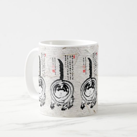 Chonky Striped Japanese Tabby Cat Kaffeetasse (Vorderseite Links)