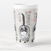 Chonky Striped Japanese Tabby Cat Milchtasse (Vorderseite)