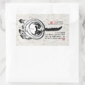 Chonky Striped Japanese Tabby Cat Rechteckiger Aufkleber (Tasche)