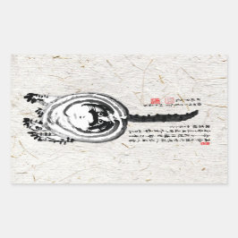 Chonky Striped Japanese Tabby Cat Rechteckiger Aufkleber