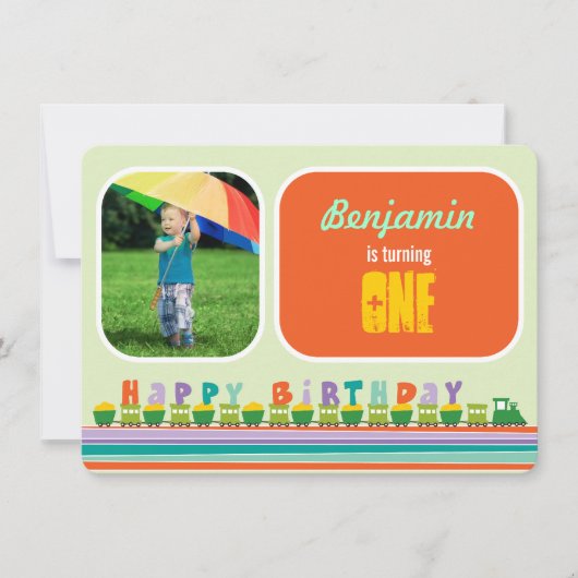 Choo Choo alles- Gute zum Geburtstagzug-1. Einladung (Vorderseite)