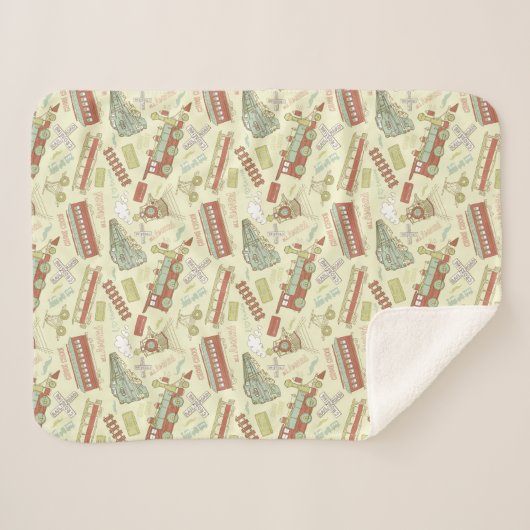 Choo Choo Antike Züge Sherpadecke (Vorderseite (Horizontal))