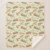 Choo Choo Antique Trains Sherpa Blanket Sherpadecke (Vorderseite)